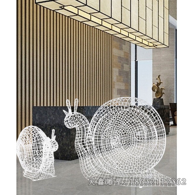 不锈钢镂空蜗牛商场雕塑