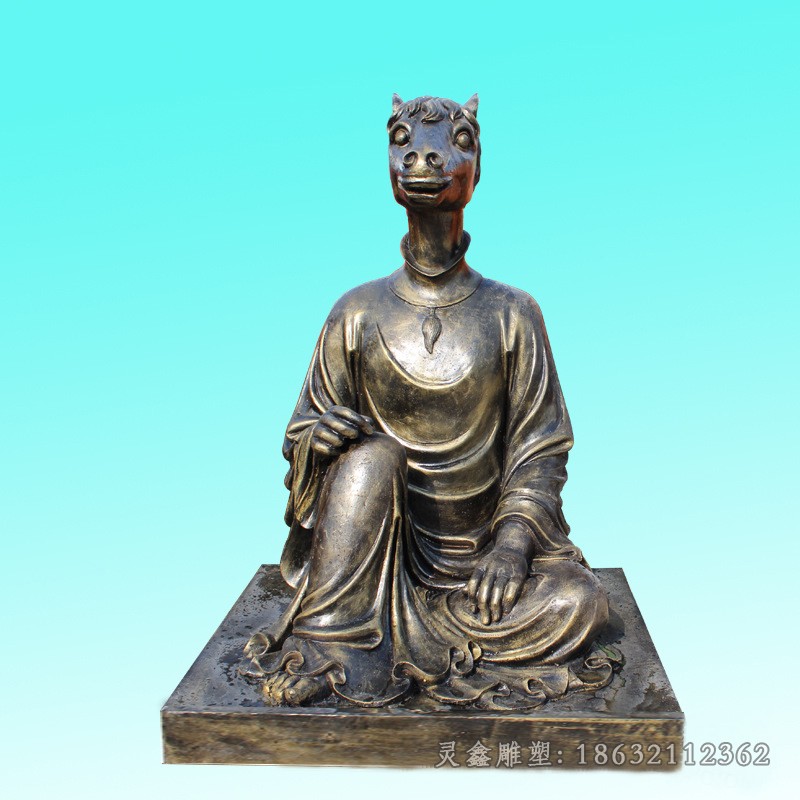生肖兽首人身组合城市铜雕