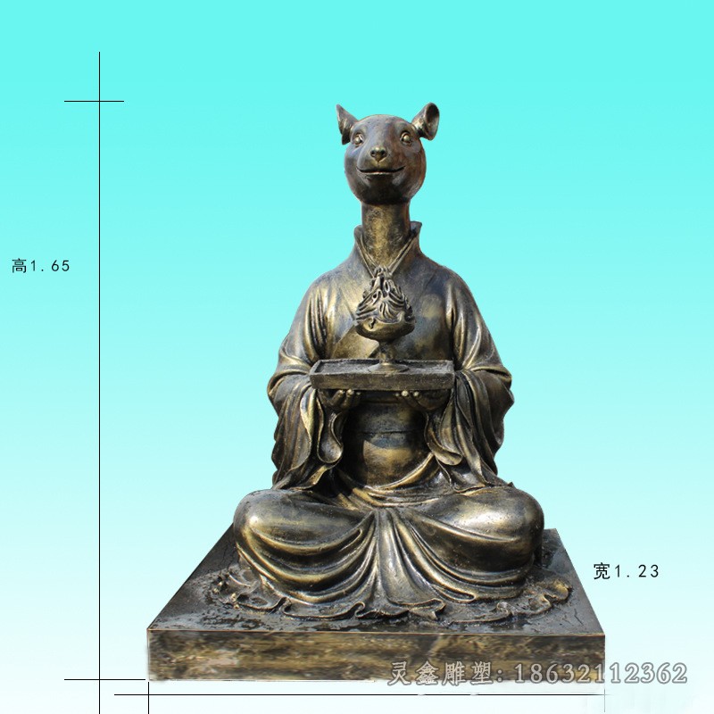 生肖兽首人身组合广场铜雕