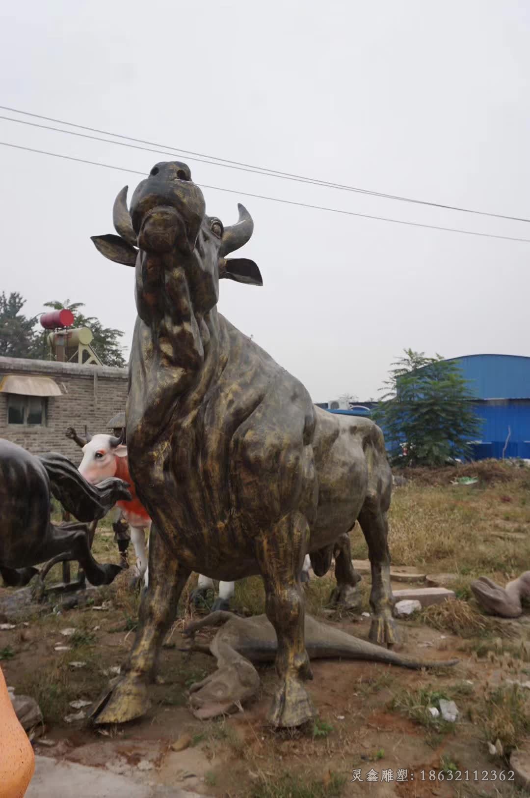 动物牛庭院景观标志铜雕