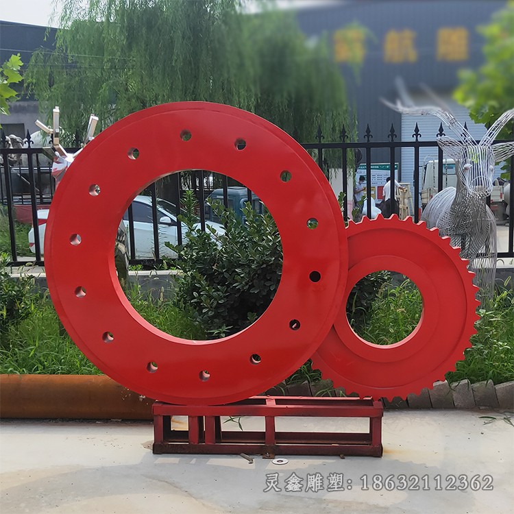 不锈钢齿轮小区景观雕塑