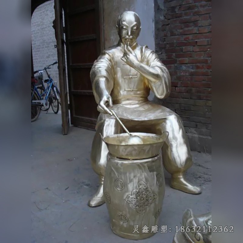 清朝制药人物标志铜雕