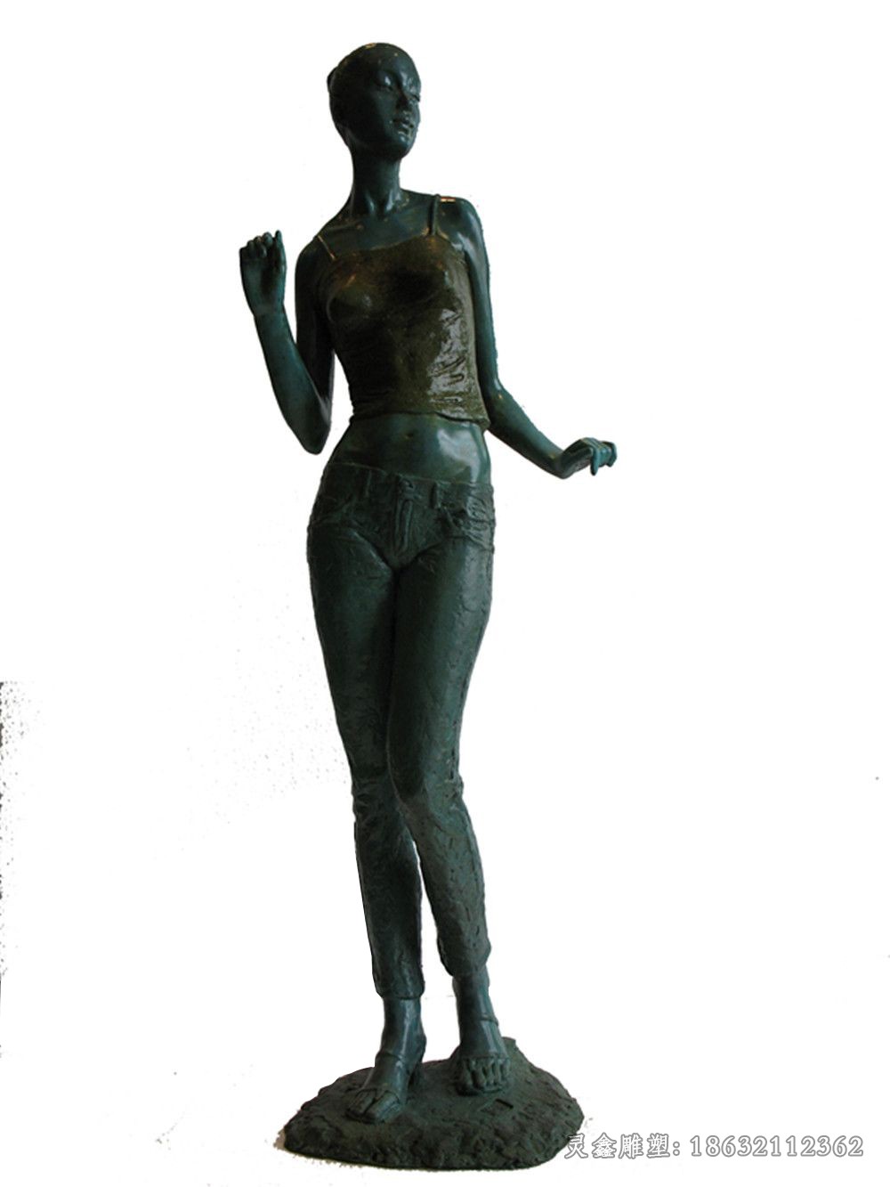 街边美女人物小品铜雕