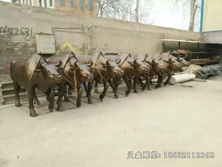 孺子牛校园景观铜雕
