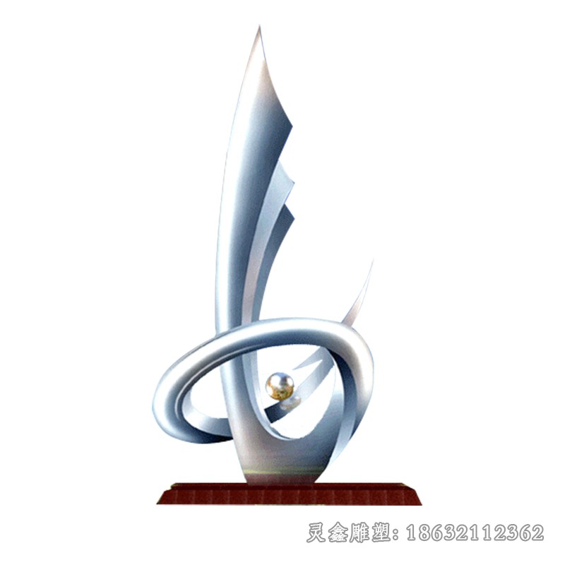抽象镜面翅膀不锈钢雕塑
