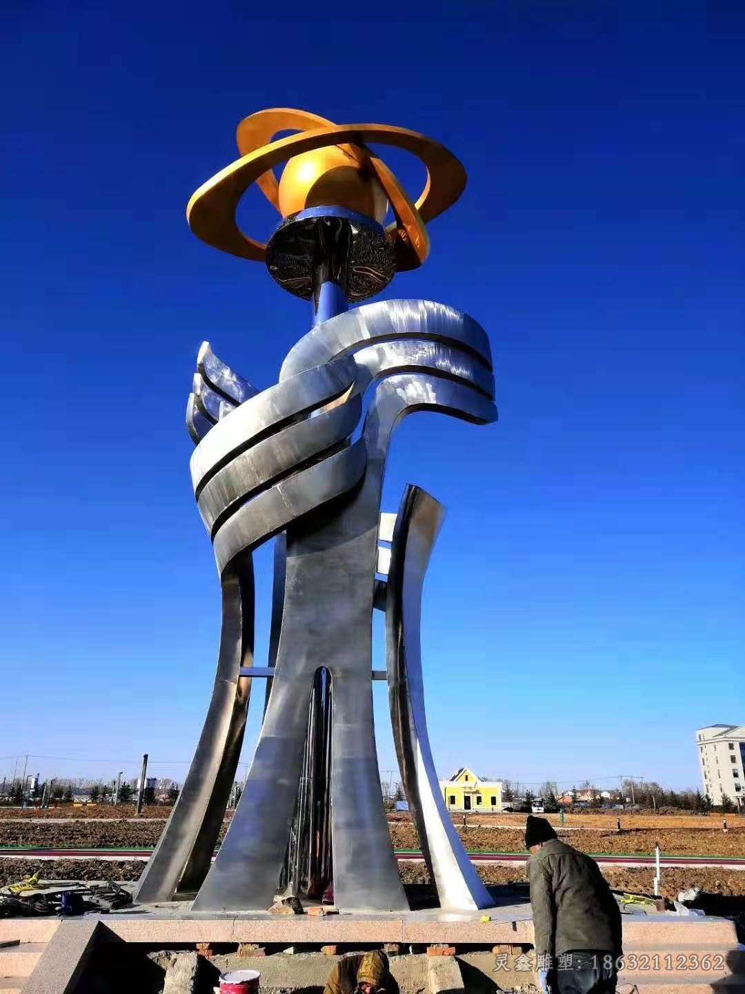 抽象标志不锈钢景区雕塑