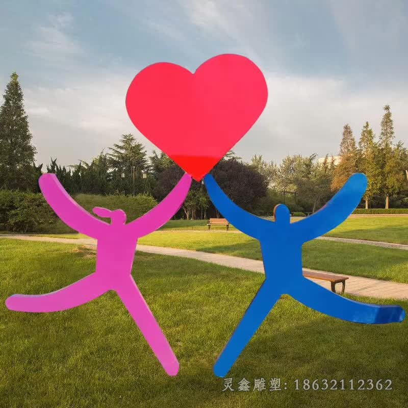 不锈钢剪影抽象人物雕塑