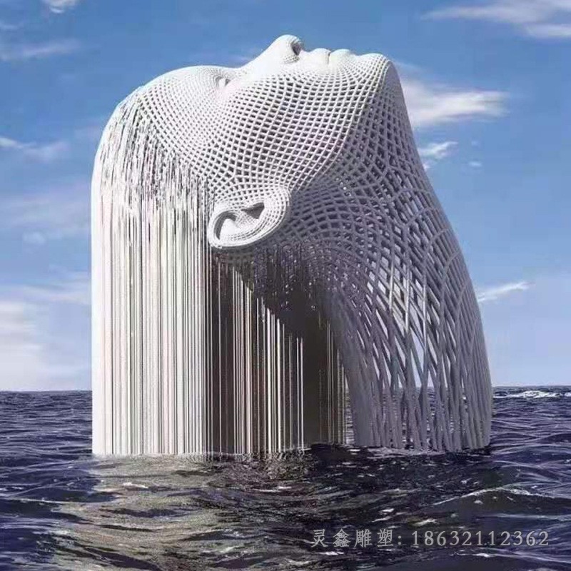 镂空人物半身像不锈钢雕塑