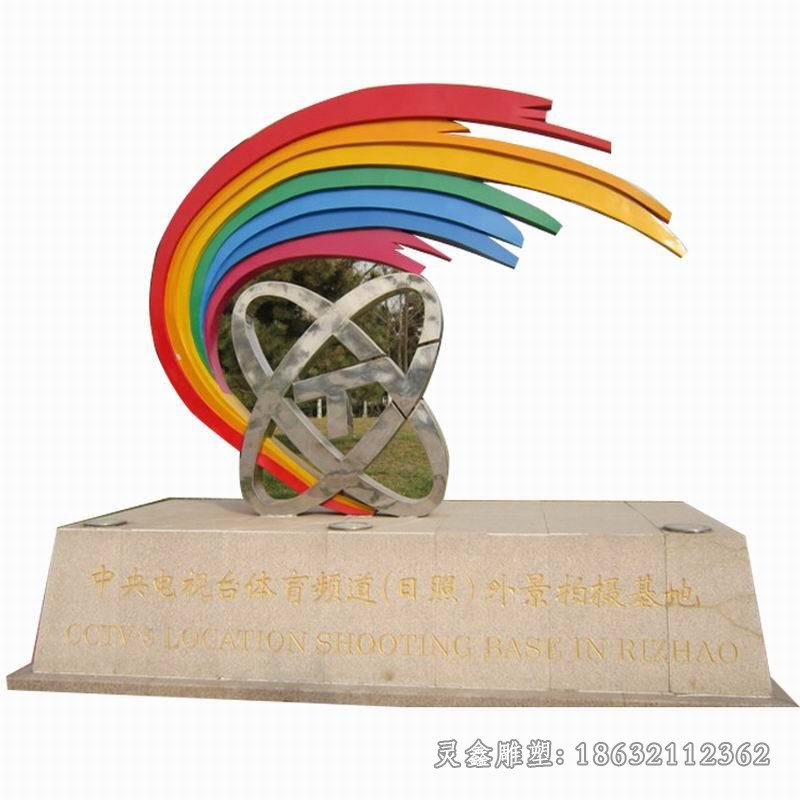 不锈钢彩带标志景观雕塑