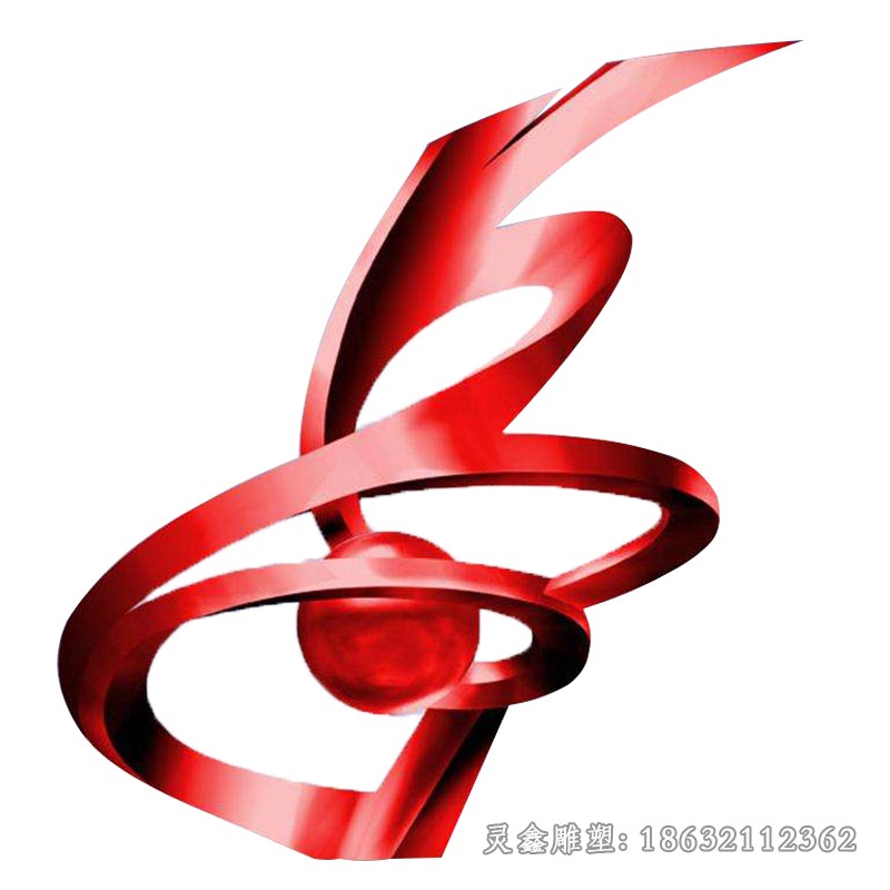 红色飘带商场不锈钢雕塑