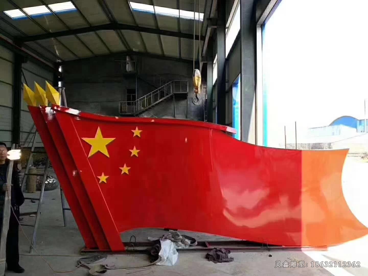 不锈钢党旗标志小区雕塑