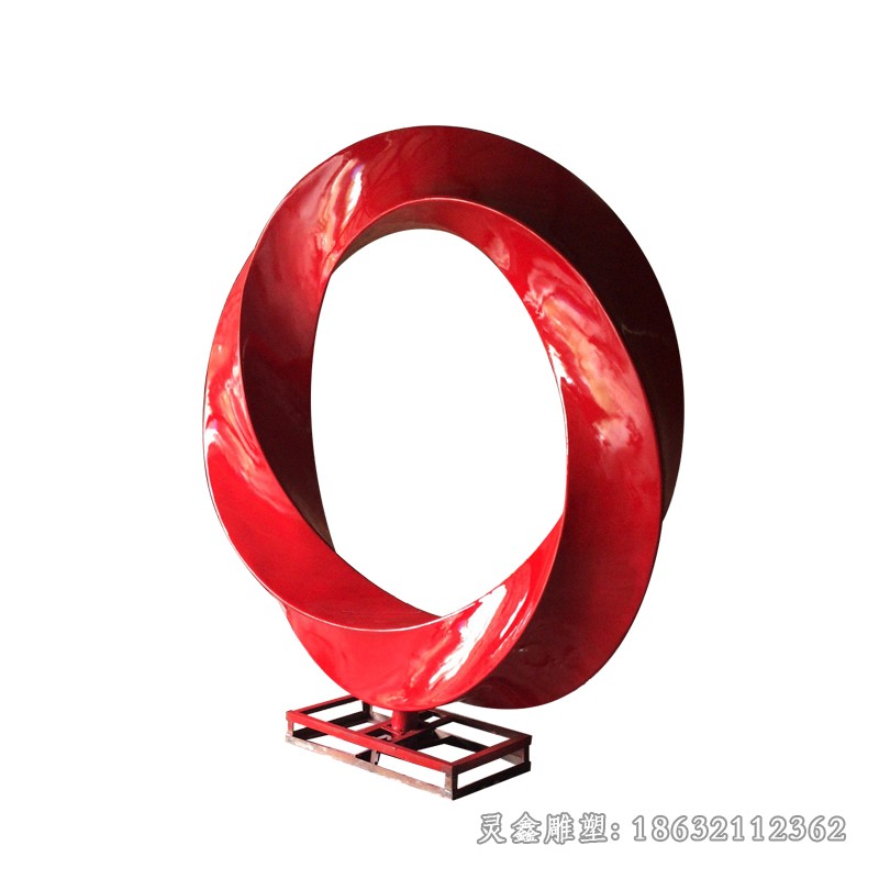 不锈钢彩绘圆环广场雕塑