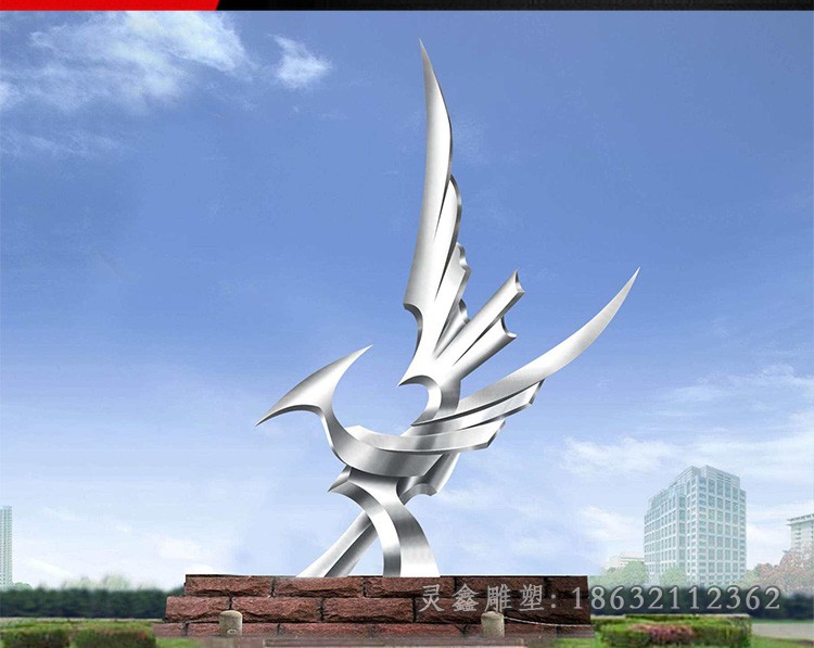 不锈钢飞鸽校园景观雕塑