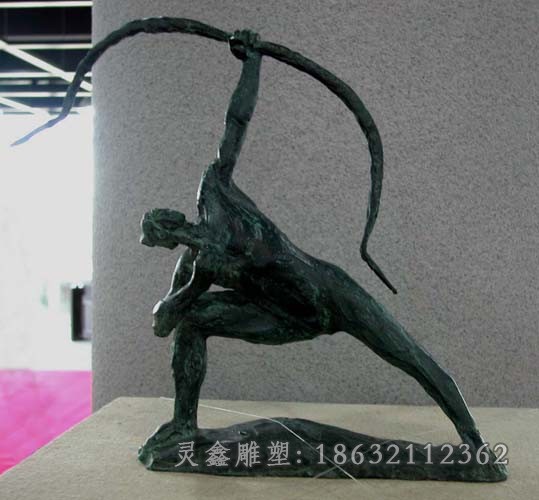 古人射箭景观标志铜雕