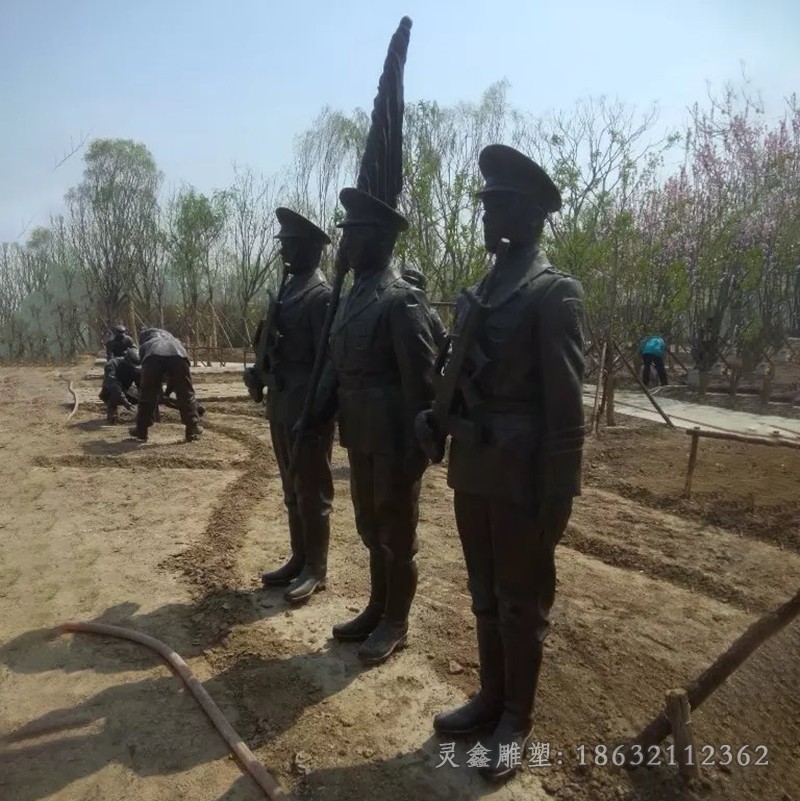 升旗依仗队人物铜雕