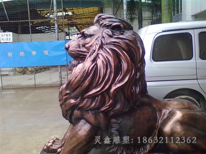 抽象狮子广场景观铜雕