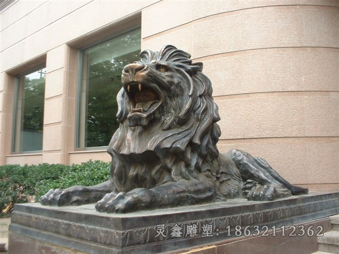 抽象狮子公园景观铜雕