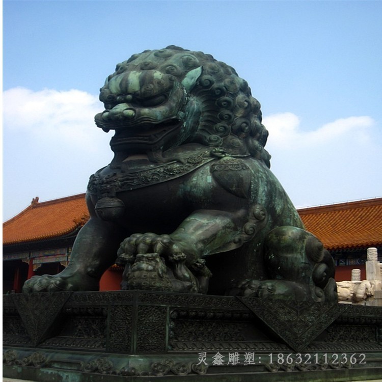 抽象狮子户外景观铜雕