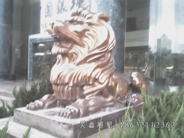 抽象狮子小区景观铜雕