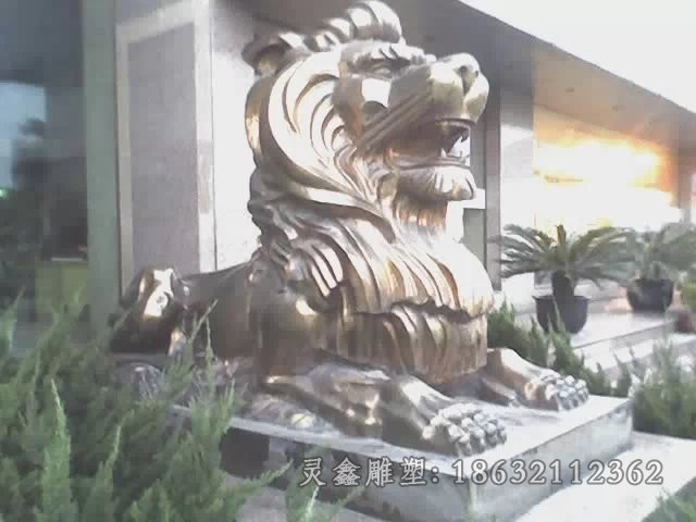 抽象狮子小区景观铜雕