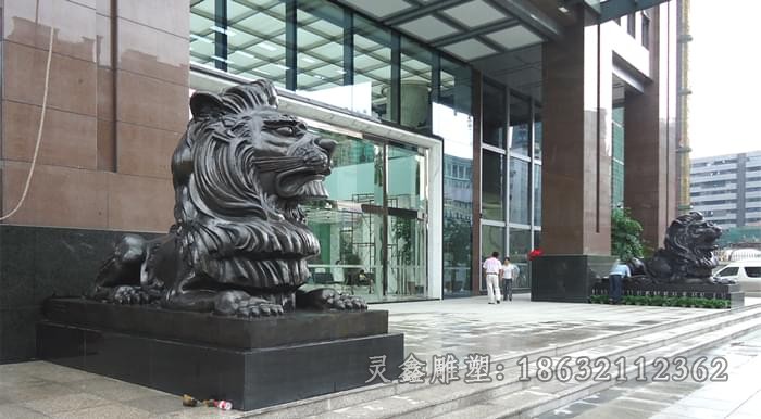 抽象狮子庭院景观铜雕