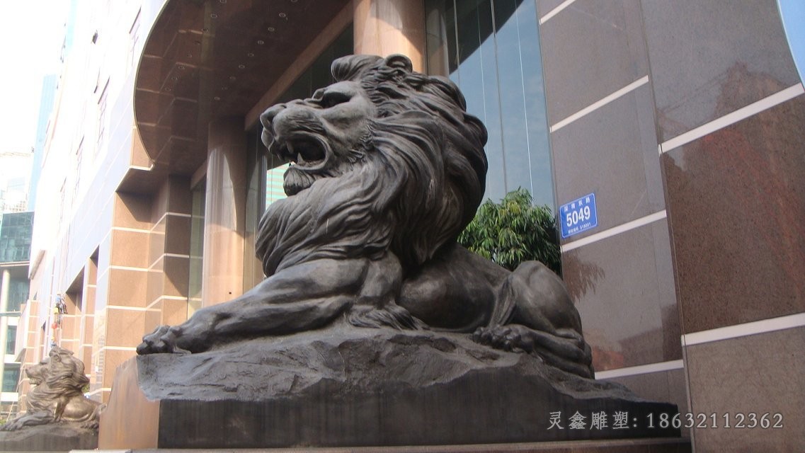 抽象狮子庭院景观铜雕