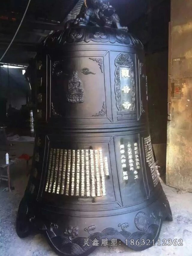 古代铜钟园林标志铜雕
