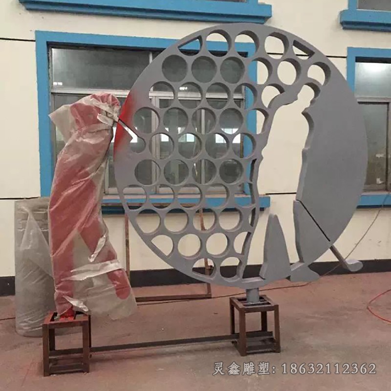 高尔夫球运动不锈钢雕塑