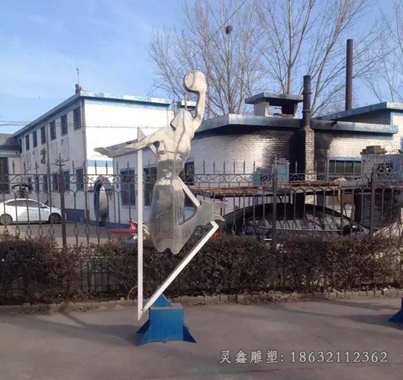 不锈钢高尔夫球运动人物雕塑