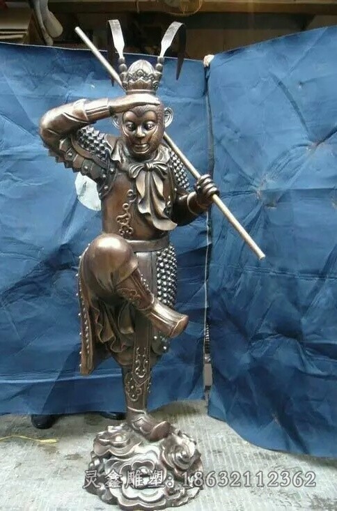 孙悟空人物标志铜雕