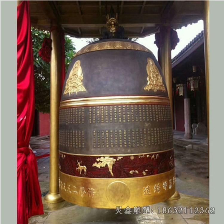 古代铜钟庭院标志铜雕