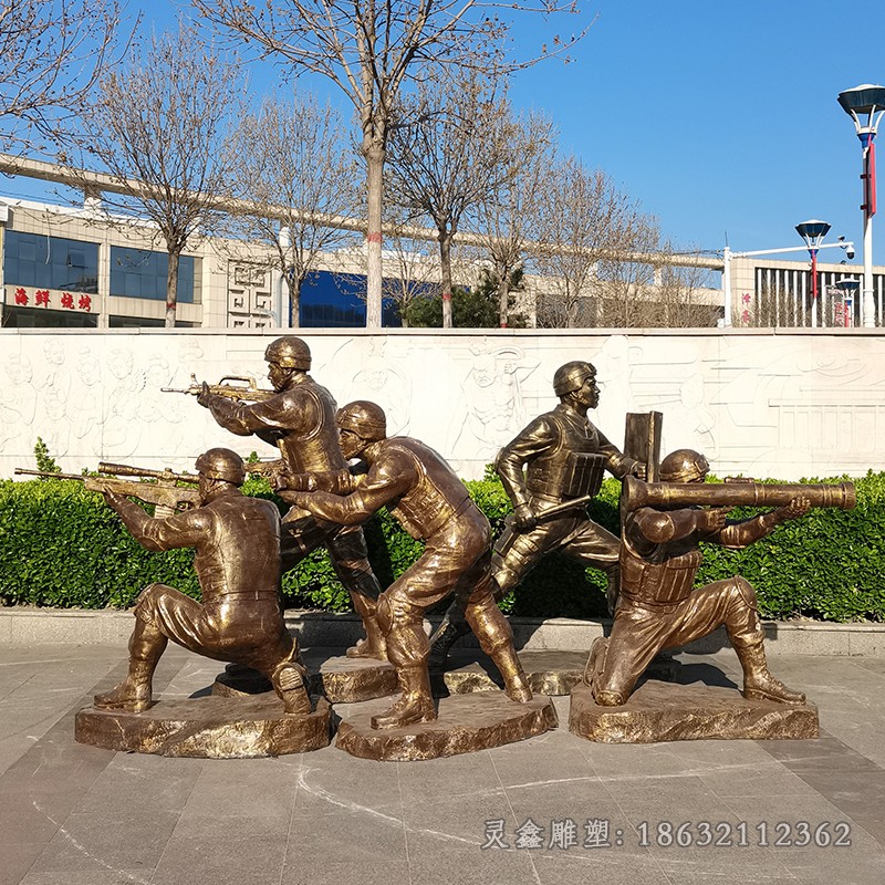 特种兵人物景观铜雕
