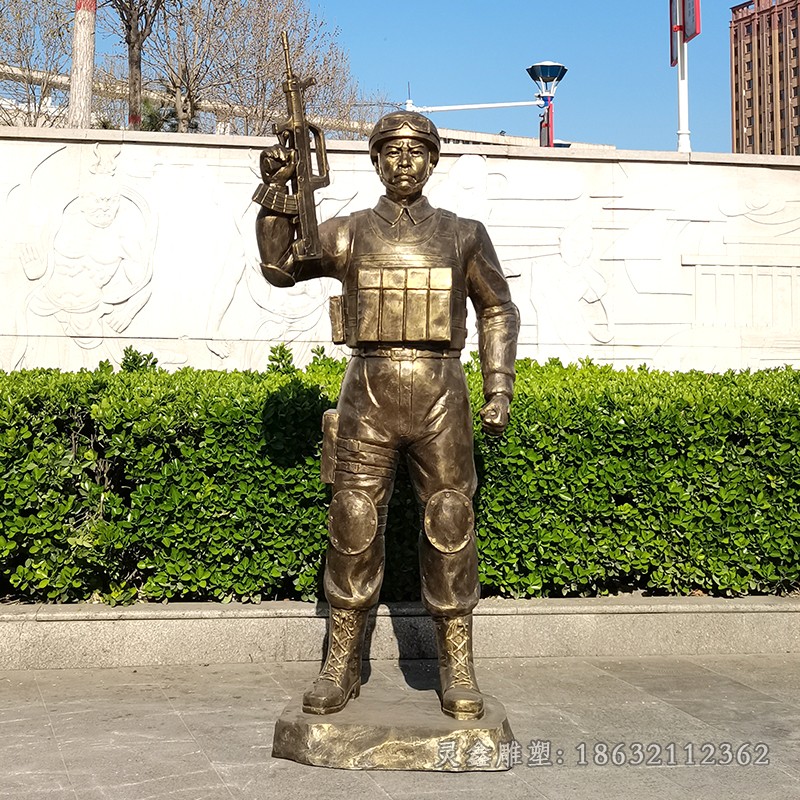 特种兵人物标志铜雕