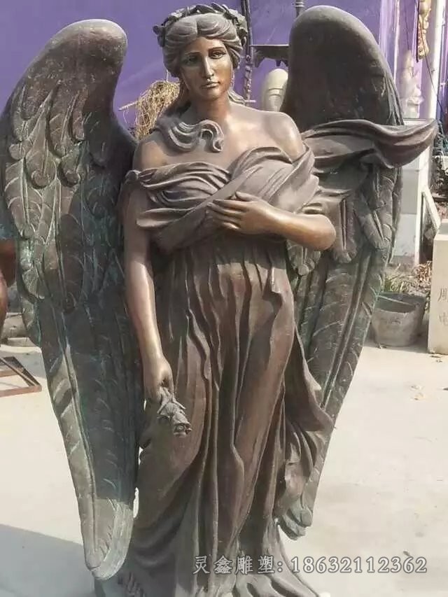 西方天使人物抽象铜雕