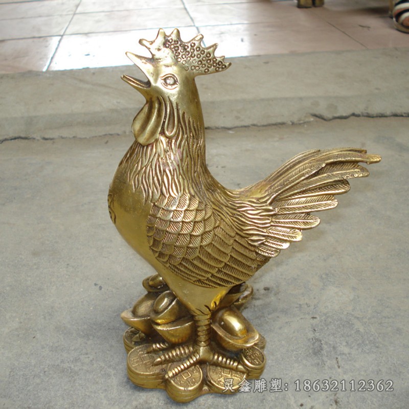 动物鸡校园景观铜雕