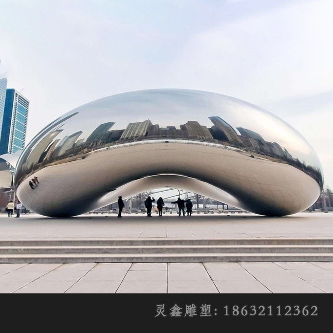 不锈钢镜面拱门雕塑