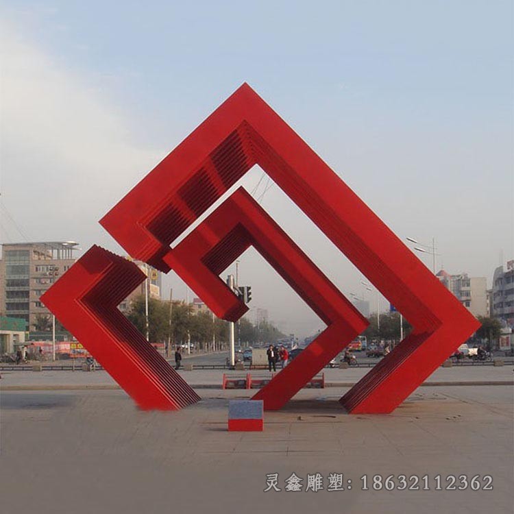 商场彩绘标志不锈钢雕塑