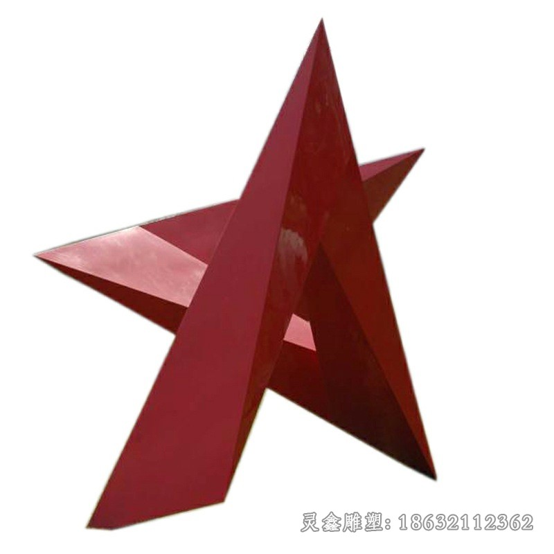 红色标志不锈钢抽象雕塑
