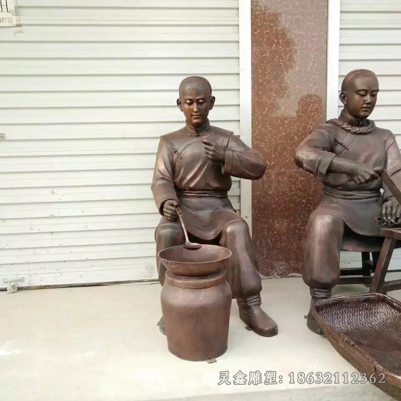 中医制药广场人物铜雕