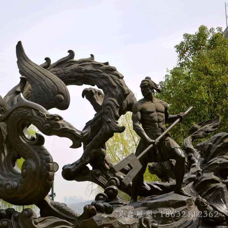 广场人物景观小品铜雕
