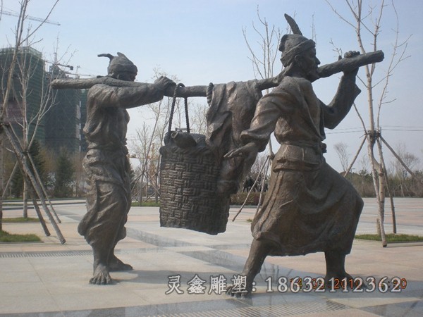 公园人物景观小品铜雕