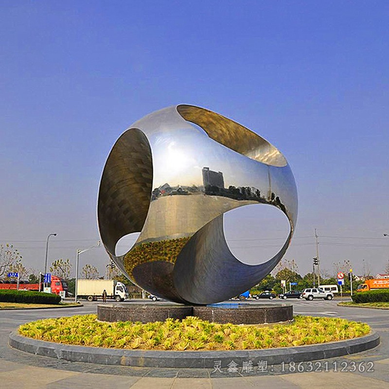 不锈钢镜面景观小区雕塑