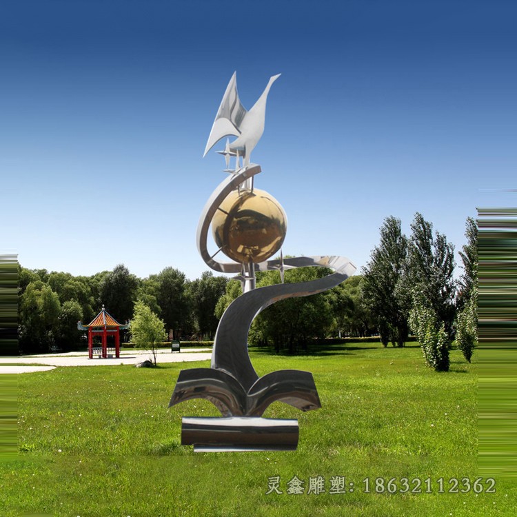 镜面地球仪商场不锈钢雕塑
