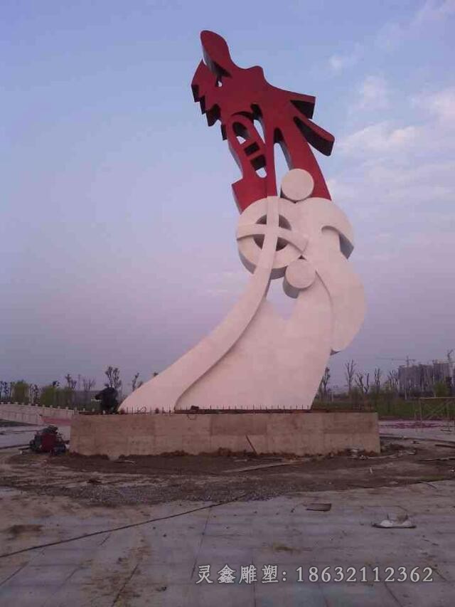 不锈钢抽象龙标志雕塑