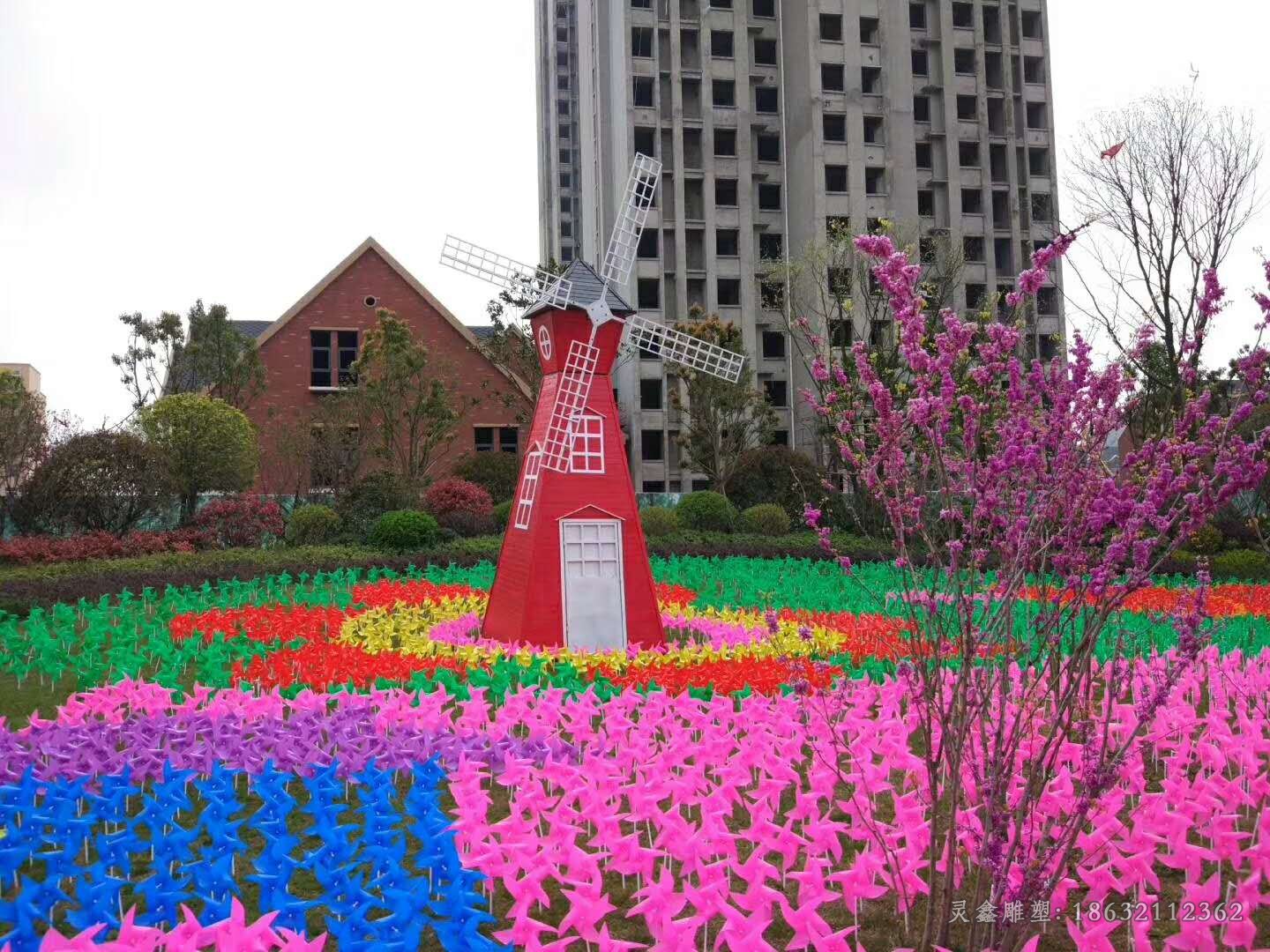 不锈钢风车景观户外雕塑