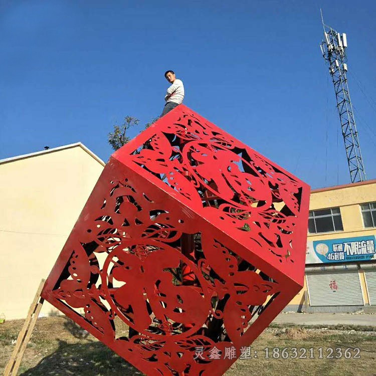不锈钢福标志景观雕塑