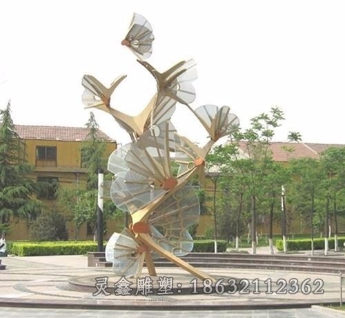 抽象不锈钢蝴蝶景观雕塑