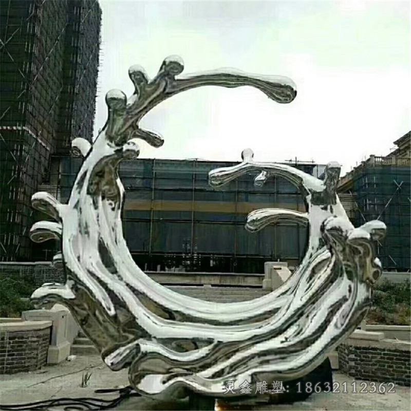 不锈钢抽象海浪广场雕塑