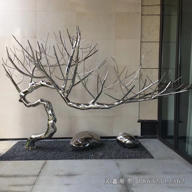 不锈钢抽象树景观雕塑