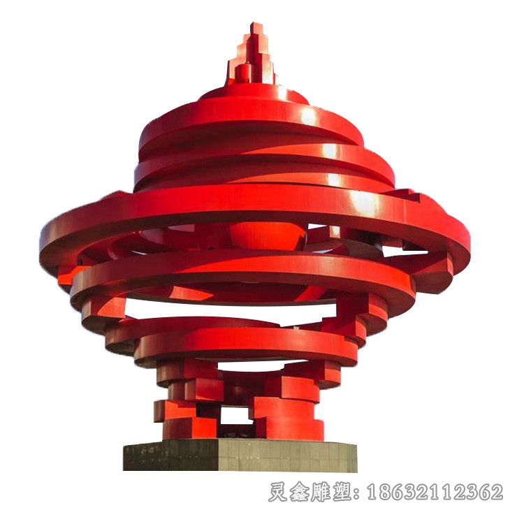 彩绘大型标志景观不锈钢雕塑